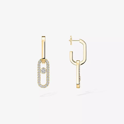 [Polaidi Jewelry]Move Link Diamond Earrings