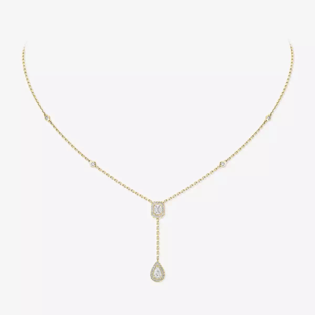 [Polaidi Jewelry]Gold Diamond Tie Necklace