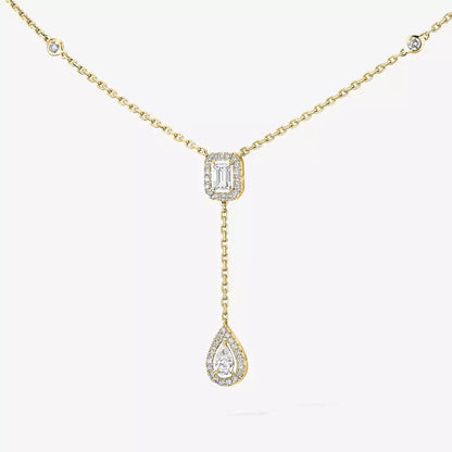 [Polaidi Jewelry]Gold Diamond Tie Necklace