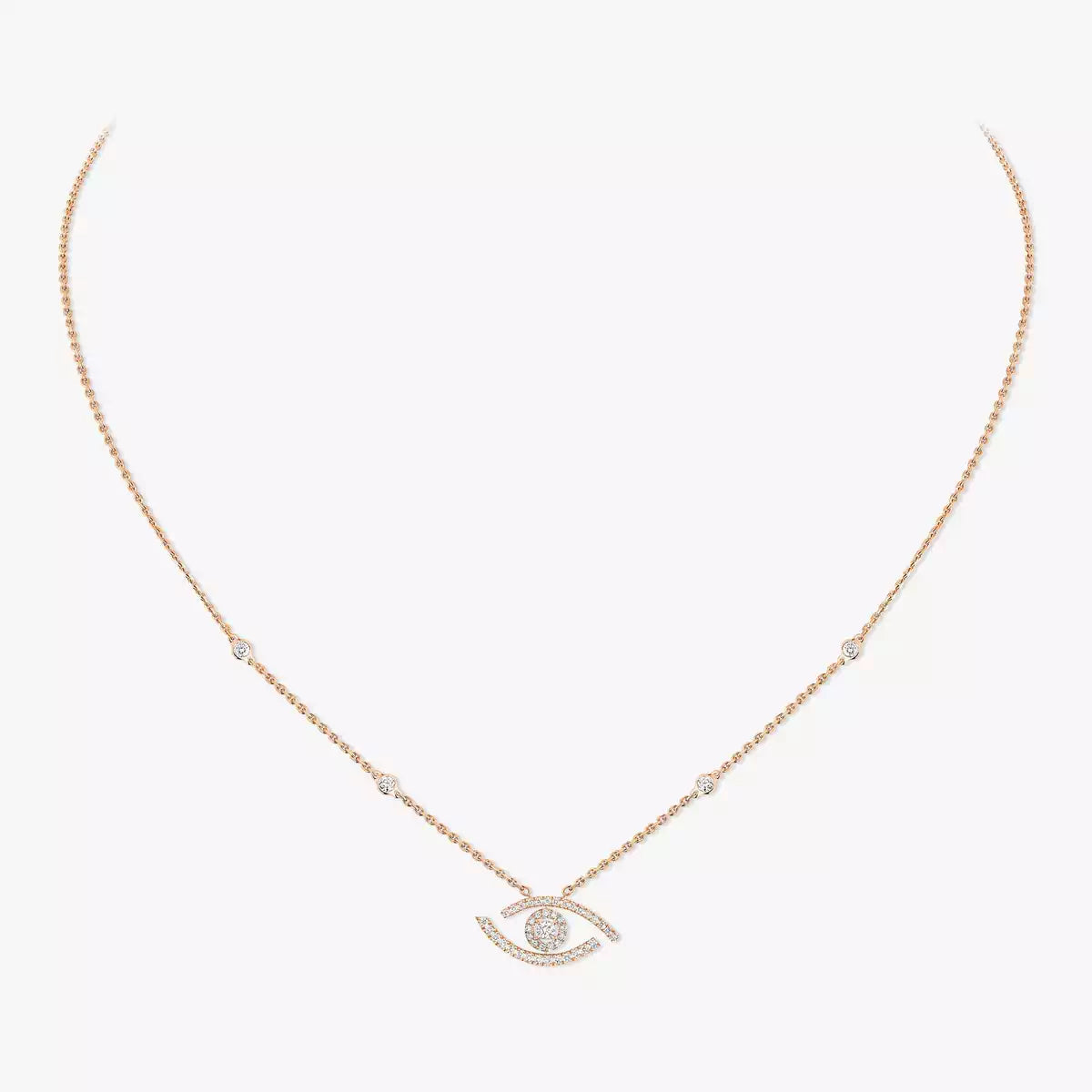 [Polaidi Jewelry]Pave_ Diamond Necklace Lucky Eye