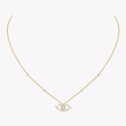 [Polaidi Jewelry]Pave_ Diamond Necklace Lucky Eye