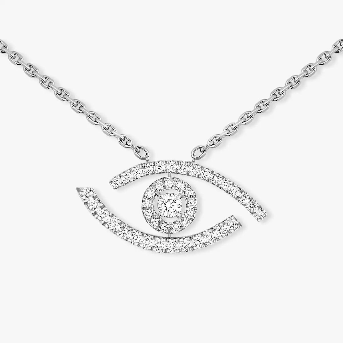 [Polaidi Jewelry]Pave_ Diamond Necklace Lucky Eye