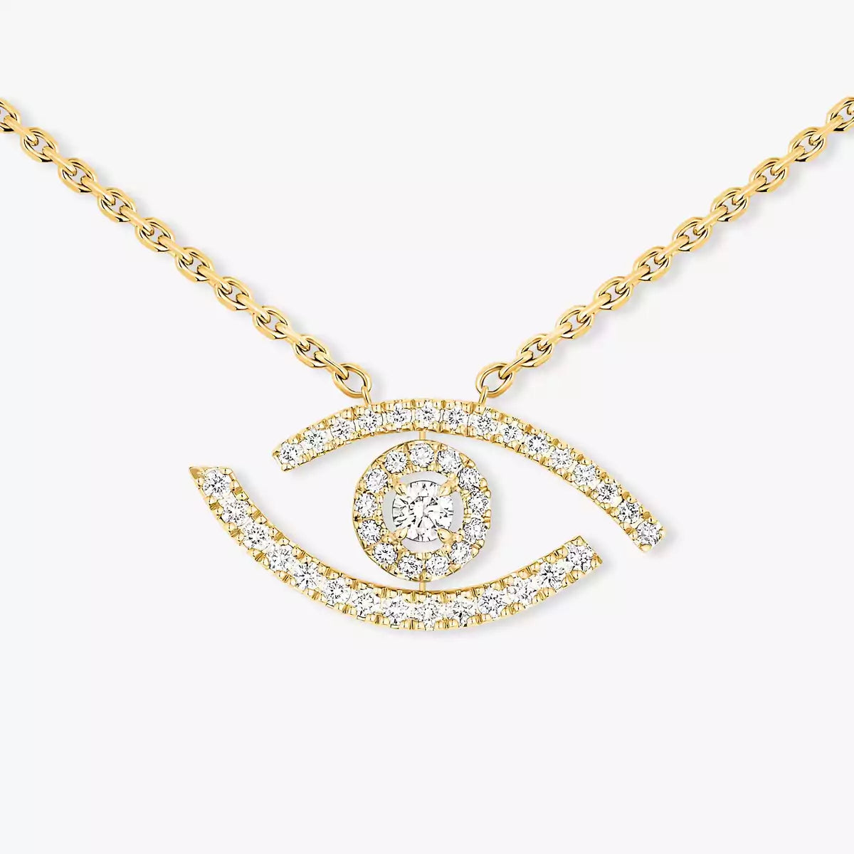 [Polaidi Jewelry]Pave_ Diamond Necklace Lucky Eye