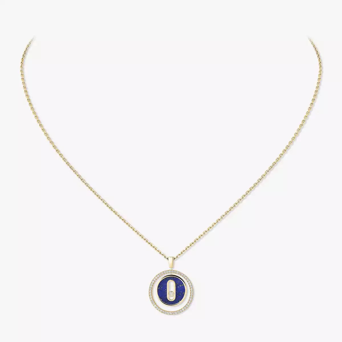 [Polaidi Jewelry]Lucky Move Diamond Necklace in Rose Gold and White Mother-of-Pearl