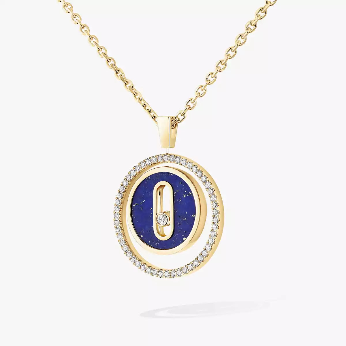 [Polaidi Jewelry]Lucky Move Diamond Necklace in Rose Gold and White Mother-of-Pearl