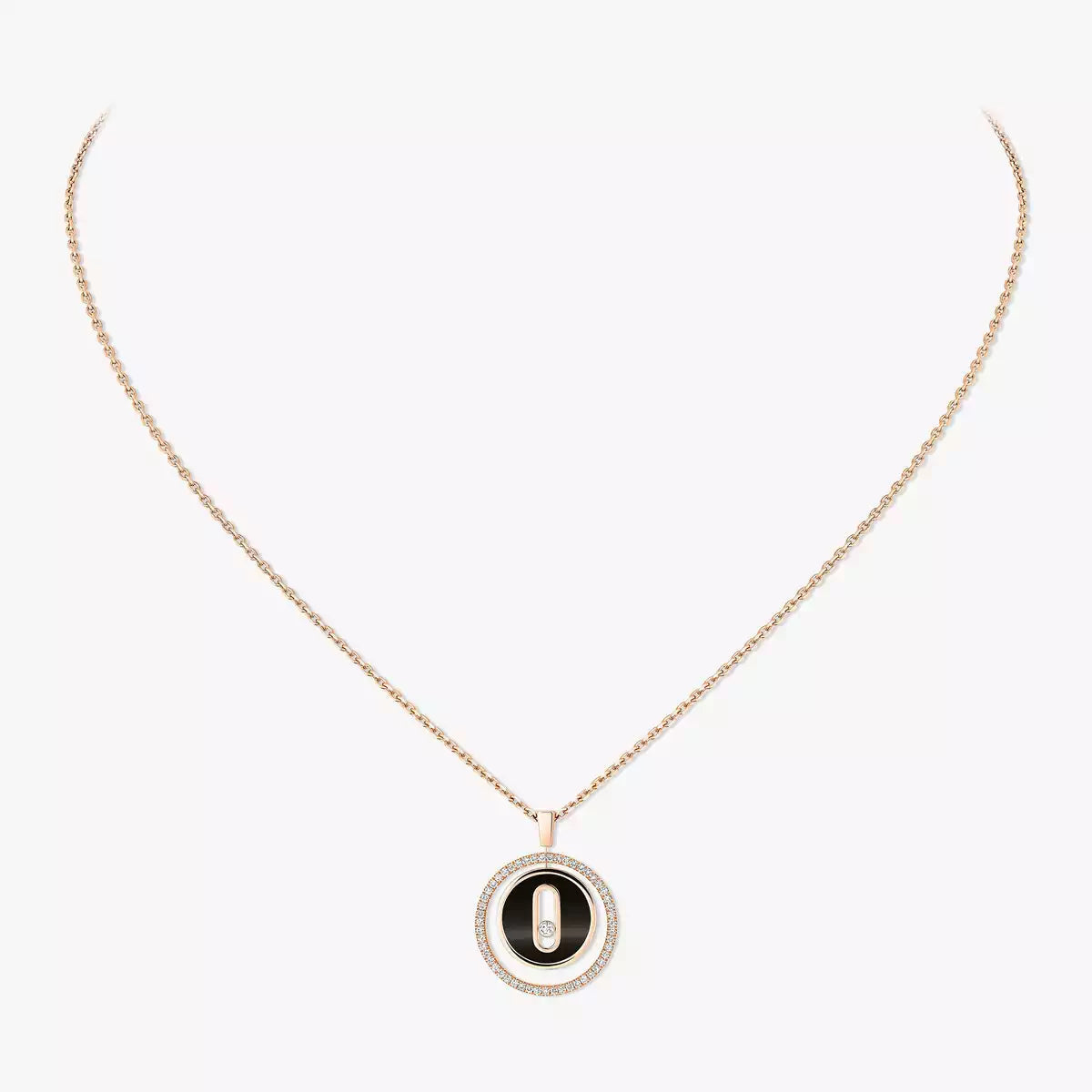 [Polaidi Jewelry]Lucky Move Diamond Necklace in Rose Gold and White Mother-of-Pearl