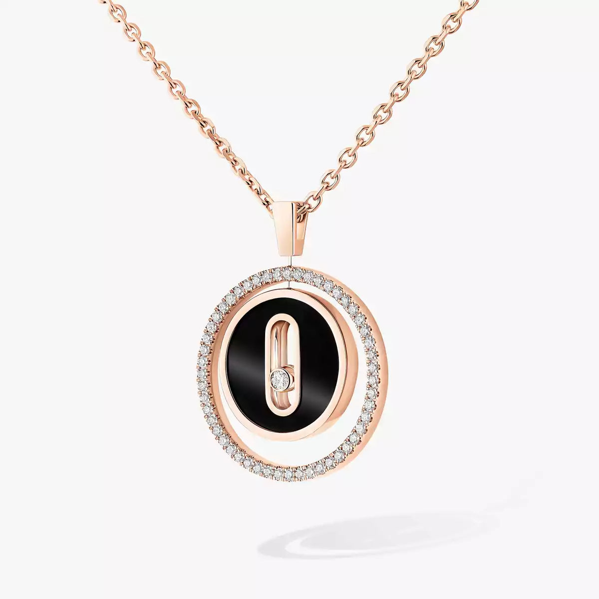 [Polaidi Jewelry]Lucky Move Diamond Necklace in Rose Gold and White Mother-of-Pearl