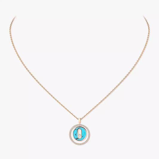 [Polaidi Jewelry]Lucky Move Diamond Necklace in Rose Gold and White Mother-of-Pearl