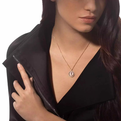 [Polaidi Jewelry]Lucky Move Diamond Necklace in Rose Gold and White Mother-of-Pearl