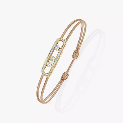 [Polaidi Jewelry]Messika Care(s) pink cord pav¨¦ bracelet