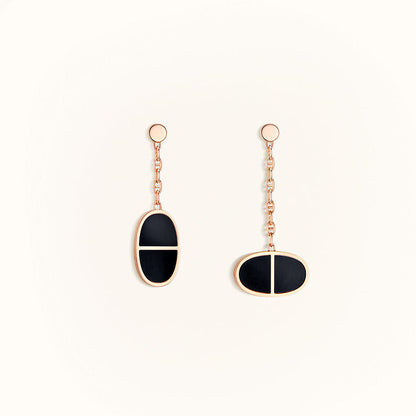 [：Polaidi Jewelry]CHAINE VERSO BLACK CERAMIC EARRINGS