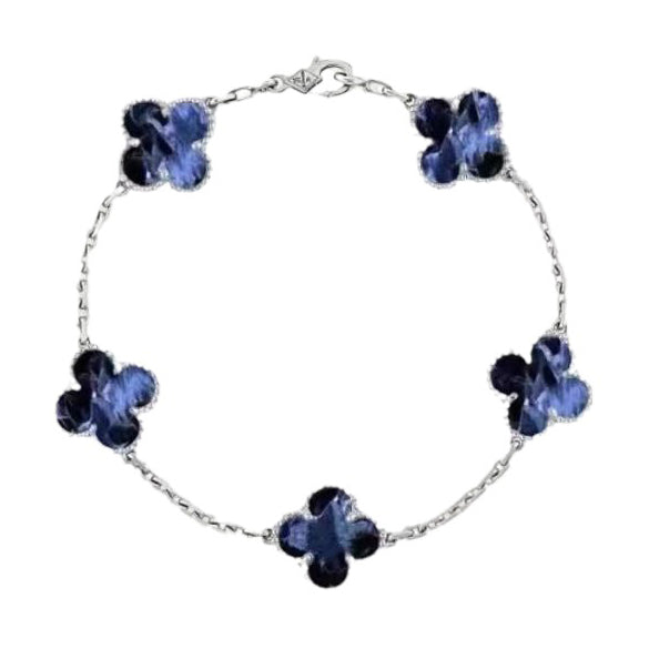 [：Polaidi Jewelry]クローバー 5モチーフ ピーターサイト シルバー ブレスレット