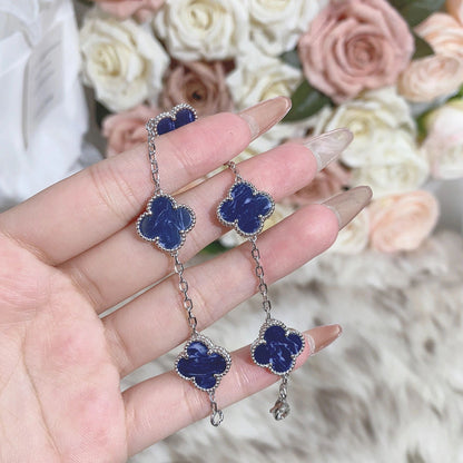 [：Polaidi Jewelry]クローバー 5モチーフ ピーターサイト シルバー ブレスレット