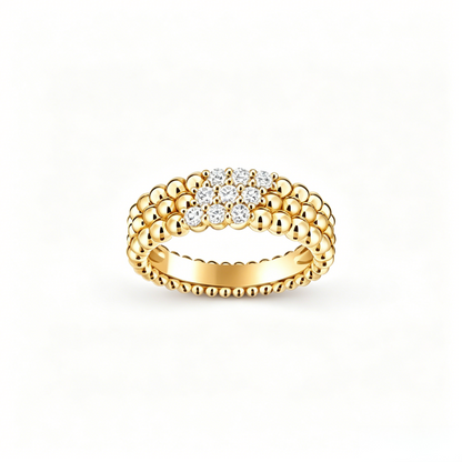 [Polaidi Jewelry] THREE-ROW DIAMOND RING