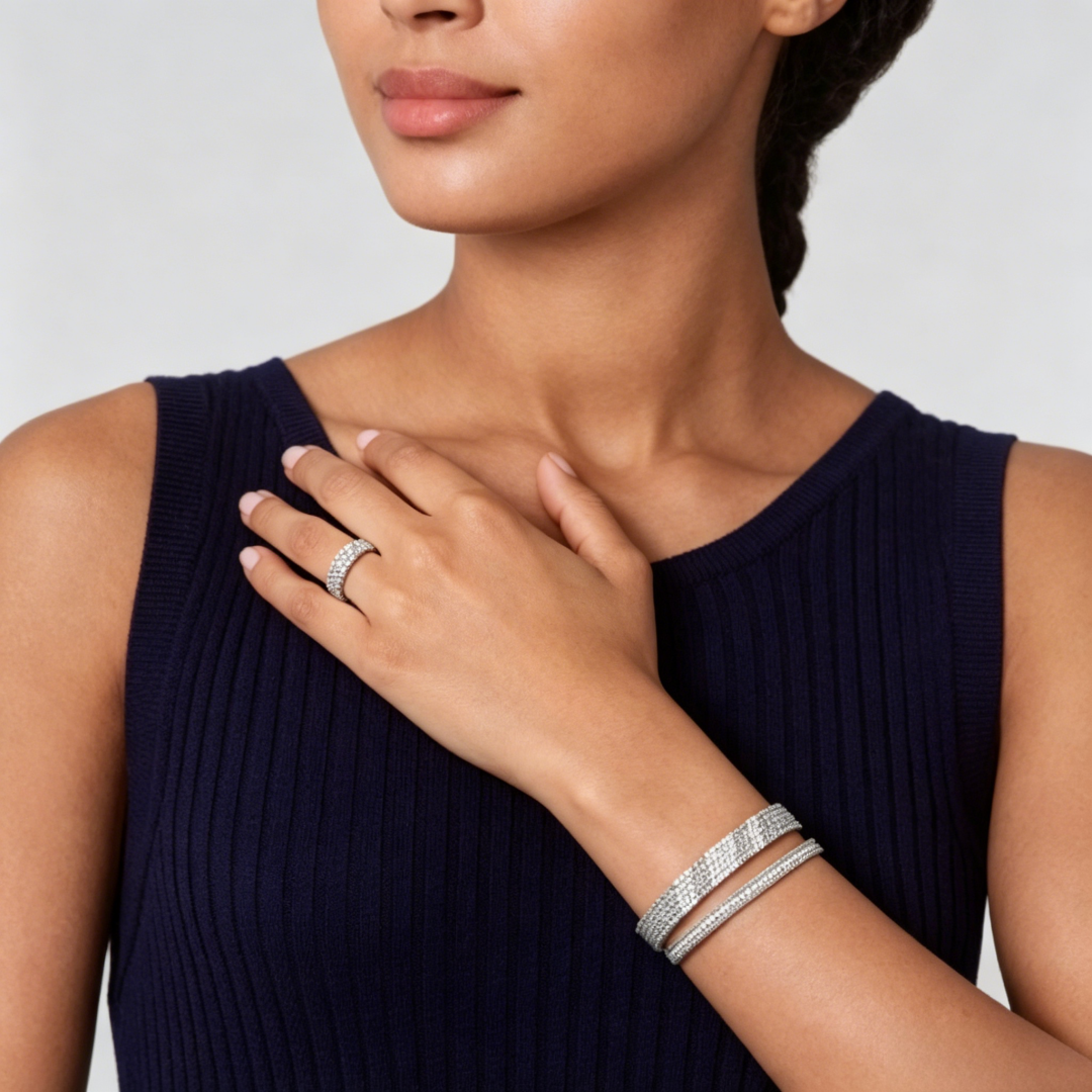 [Polaidi Jewelry] THREE-ROW DIAMOND RING