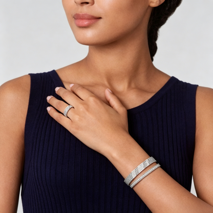 [Polaidi Jewelry] THREE-ROW DIAMOND RING