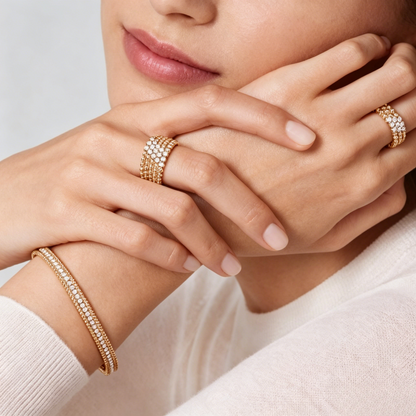 [Polaidi Jewelry] THREE-ROW DIAMOND RING