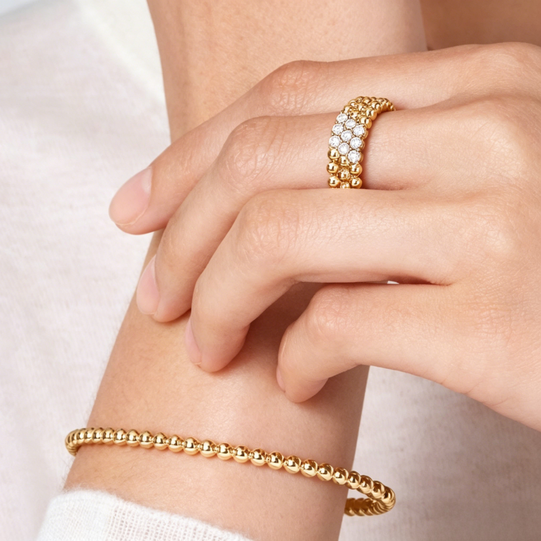 [Polaidi Jewelry] THREE-ROW DIAMOND RING