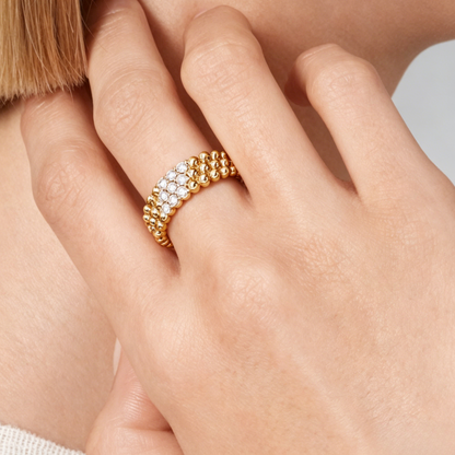 [Polaidi Jewelry] THREE-ROW DIAMOND RING