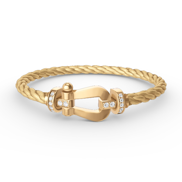 [Polaidi Jewelry]FORCE LARGE HORSESHOE HALF DIAMOND BRACELET GOLD
