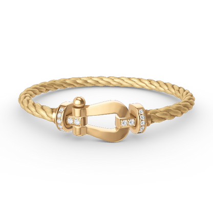 [：Polaidi Jewelry]FORCE LARGE HORSESHOE HALF DIAMOND BRACELET GOLD