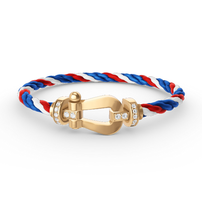 [Polaidi Jewelry]FORCE LARGE HORSESHOE HALF DIAMOND BRACELET GOLD