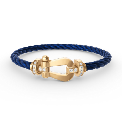 [Polaidi Jewelry]FORCE LARGE HORSESHOE HALF DIAMOND BRACELET GOLD