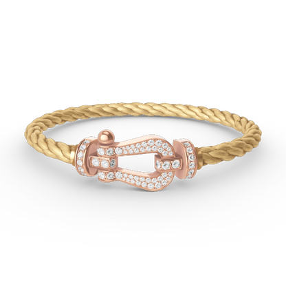 [：Polaidi Jewelry]FORCE LARGE HORSESHOE FULL DIAMOND BRACELET ROSE GOLD