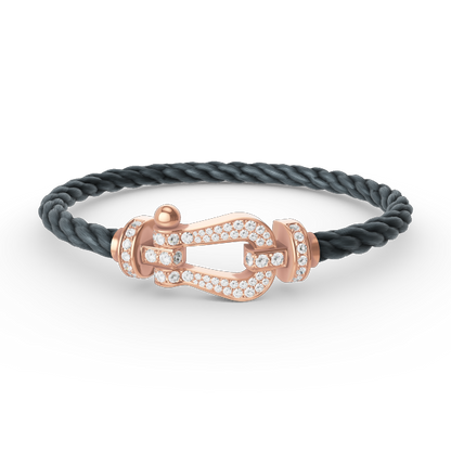 [Polaidi Jewelry]FORCE LARGE HORSESHOE FULL DIAMOND BRACELET ROSE GOLD