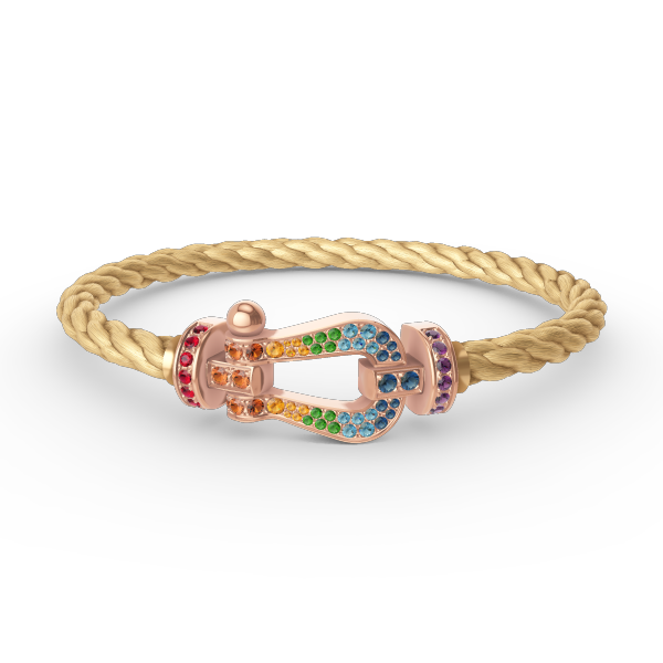 [：Polaidi Jewelry]ホースシュー カラードダイヤモンドブレスレット ローズゴールド