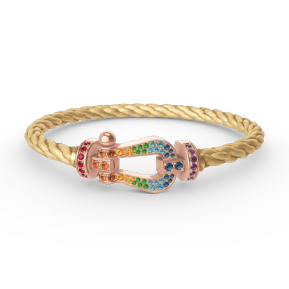 [：Polaidi Jewelry]ホースシュー カラードダイヤモンドブレスレット ローズゴールド