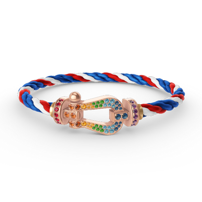 [：Polaidi Jewelry]ホースシュー カラードダイヤモンドブレスレット ローズゴールド