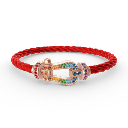 [：Polaidi Jewelry]ホースシュー カラードダイヤモンドブレスレット ローズゴールド