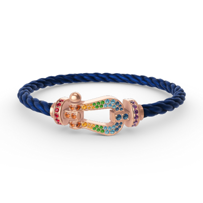 [：Polaidi Jewelry]ホースシュー カラードダイヤモンドブレスレット ローズゴールド