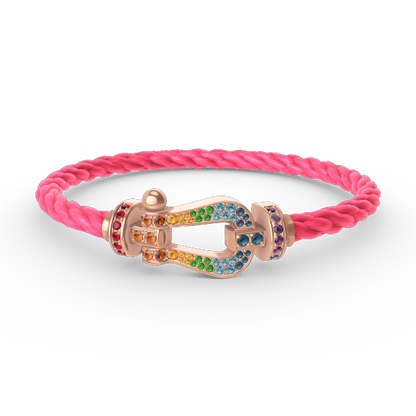 [：Polaidi Jewelry]ホースシュー カラードダイヤモンドブレスレット ローズゴールド