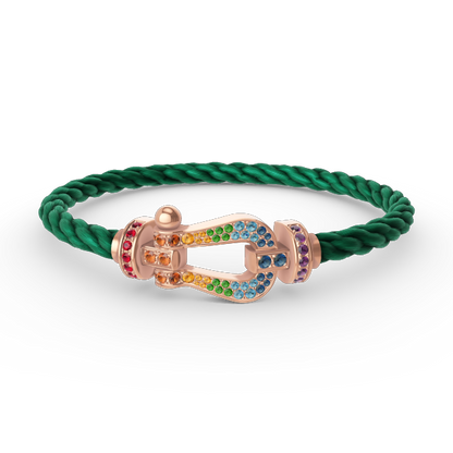 [：Polaidi Jewelry]ホースシュー カラードダイヤモンドブレスレット ローズゴールド