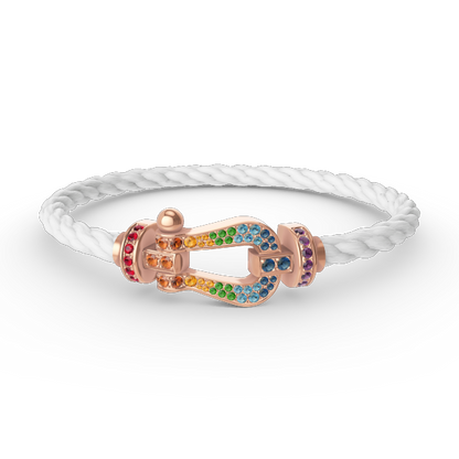 [：Polaidi Jewelry]ホースシュー カラードダイヤモンドブレスレット ローズゴールド