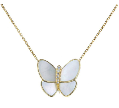 [Polaidi Jewelry]BUTTERFLY GOLD MOP DIAMOND NECKLACE