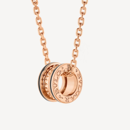 [：Polaidi]ZERO 1 ROCK PEDANT PINK GOLD BLACK NECKLACE