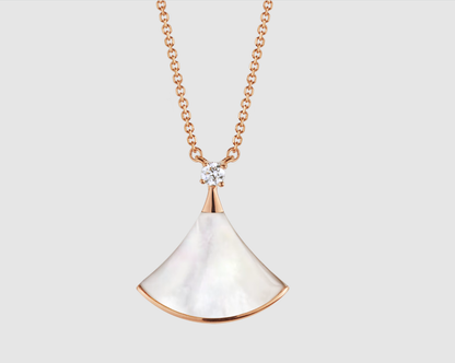 [Polaidi Jewelry]DREAM NECKLACE WHITE MOP PINK GOLD 1 DIAMOND