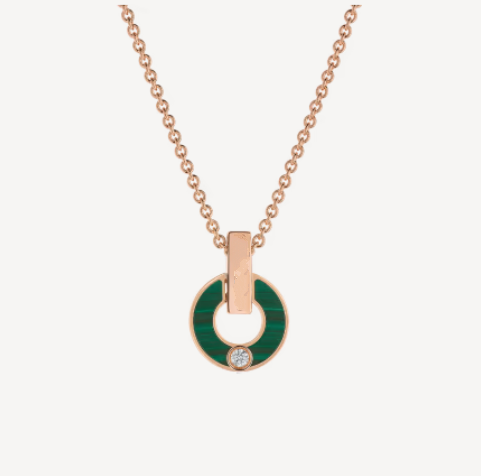 [Polaidi Jewelry]GARI NECKLACE PINK GOLD MALACHITE