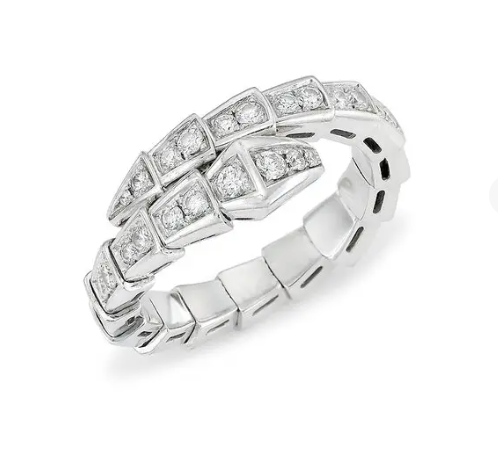 [：Polaidi]SERPENTI RING SILVER DIAMOND PAVED 4MM