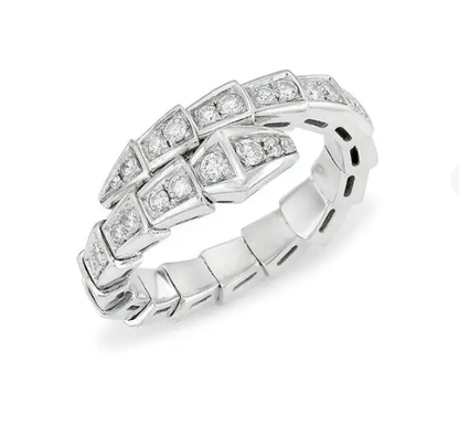 [：Polaidi]SERPENTI RING SILVER DIAMOND PAVED 4MM