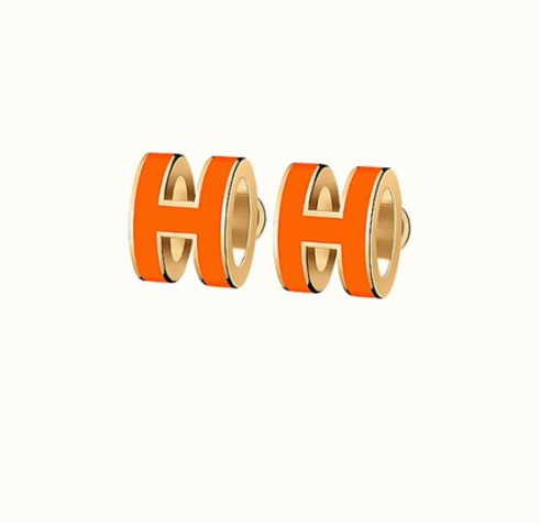 [：Polaidi Jewelry]MINI POP H EARRINGS ORANGE