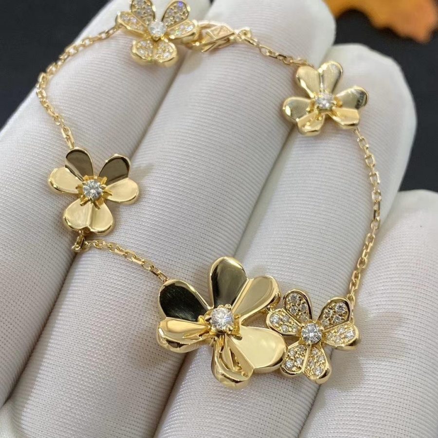 [：Polaidi Jewelry]FRIVOLE GOLD 5 FLOWERS BRACELET