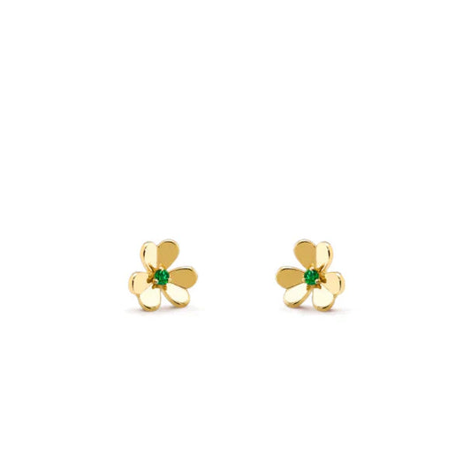 [Polaidi Jewelry]FRIVOLE  FLOWER MALACHITE EARRINGS