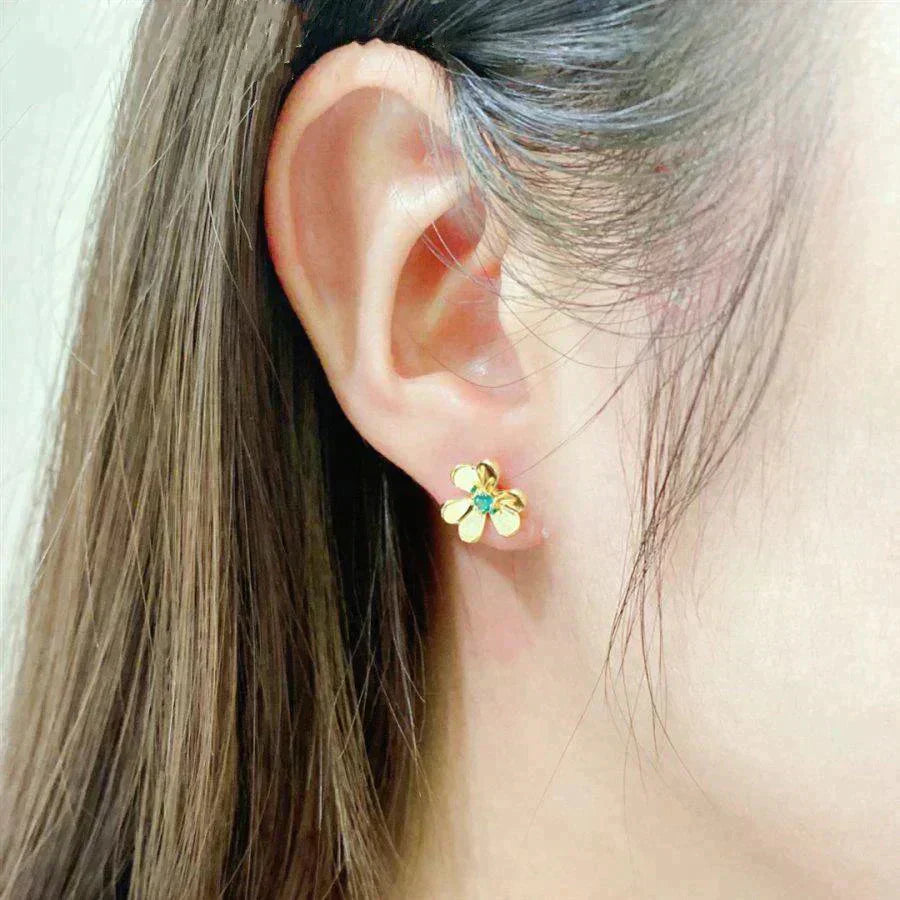 [：Polaidi Jewelry]FRIVOLE フラワー マラカイト イヤリング