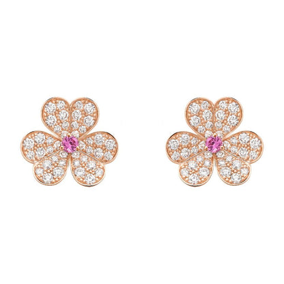 [Polaidi Jewelry]FRIVOLE PINK GOLD FLOWER DIAMOND EARRINGS