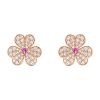[Perlaura Jewelry ]FRIVOLE PINK GOLD FLOWER DIAMOND EARRINGS