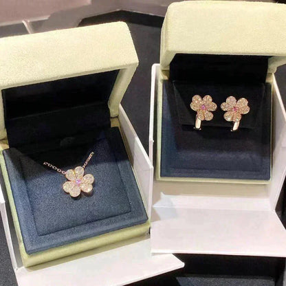 [：Polaidi Jewelry]フリヴォル ローズゴールド フラワーダイヤモンドネックレス